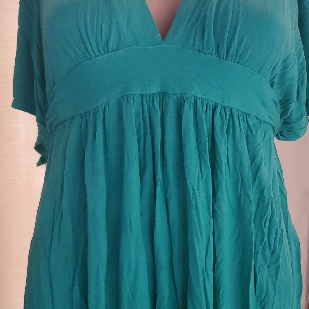 Sea green V-Neck Top